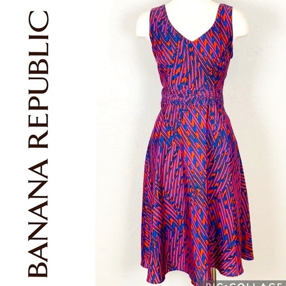 Banana Republic Dresses & Skirts - Banana Republic V Neck Sleeveless Satin Midi Dress | 6